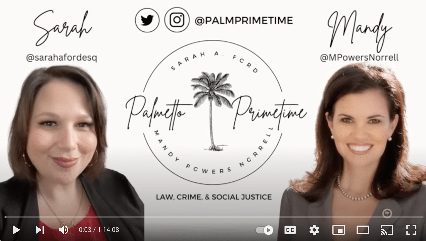 YouTube screenshot of Palmetto Primetime podcast